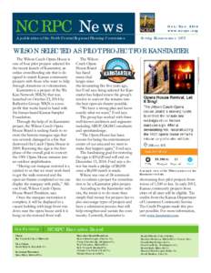 NCRPC News A publication of the North Central Regional Planning Commission Oct./Nov[removed]www.ncrpc.org Serving Kansans since 1972