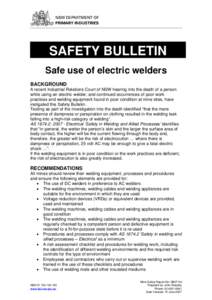 Microsoft Word - SB07-04 Safe use of electric welders.DOC
