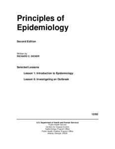 Principles of Epidemiology: An Introduction to Applied Epidemiology and Biostatistics (2nd ed.) (selected excerpts)