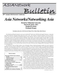 ASIANetwork  Bulletin 20TH Annual ASIANetwork Conference