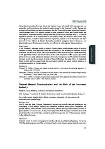 *%3$%BWPT  CONCLUSIONS If the Emanuel’s hurricane model is correct, climate change could translate into a 60 percent increase in annual mean hurricane losses and a doubling of the frequency of disasters causing m