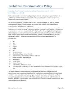 Law in the United Kingdom / Sexual harassment / Law / Ethics / Nova Scotia Human Rights Commission / Applied ethics / Employment Non-Discrimination Act / Mediation / Hate speech laws in Canada / Labour relations / English law / Harassment in the United Kingdom