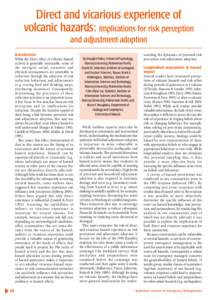 Direct and vicarious experience of volcanic hazards: implications for risk perception and adjustment adoption Introduction While the direct effect of volcanic hazard