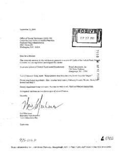 September 2 1, 2000  Office of Special Nutritionals (HFS-450) Center for Food Safety & Applied Nutrition Food and Drug Administration 200 C Street SW