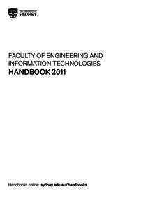 FACULTY OF ENGINEERING AND INFORMATION TECHNOLOGIES HANDBOOKHandbooks online: sydney.edu.au/handbooks