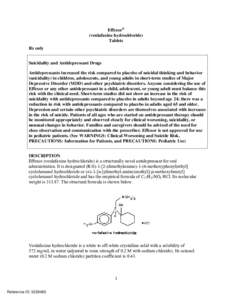 Effexor®   (venlafaxine hydrochloride) Tablets