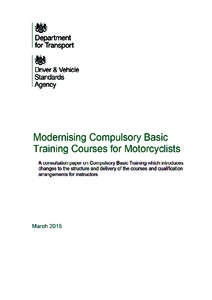 Modernising Compulsory Basic Training Courses for Motorcyclists
