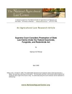 Research Publications, National Agricultural Law Center