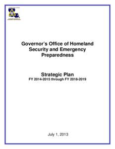Governor’s Office of Homeland Security and Emergency Preparedness Strategic Plan FY[removed]through FY[removed]