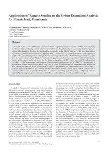 Application of Remote Sensing to the Urban Expansion Analysis for Nouakchott, Mauritania Weicheng WU, Marie-Françoise COUREL and Jeannine LE RHUN