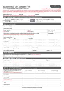 First year Annual Fee Waiver BOC Commercial Card Application Form (For BOC Hong Kong (Holdings) Limited Corparate Customer only)