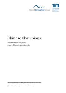 Chinese Champions Patente made in China www.chinese-champions.de