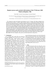 LETTER  Earth Planets Space, 63, 955–959, 2011 Rupture process and coseismic deformations of the 27 February 2010 Maule earthquake, Chile