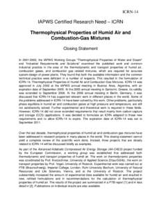 IAPWS / Steam / Engines / Atmospheric thermodynamics / Carbon capture and storage / Humidity / Properties of water / Equation of state / Gas / Chemistry / Chemical engineering / Thermodynamics