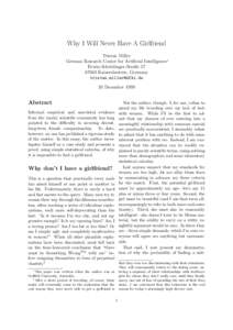 Why I Will Never Have A Girlfriend Tristan Miller German Research Center for Artificial Intelligence∗ Erwin-Schr¨odinger-Straße[removed]Kaiserslautern, Germany [removed]