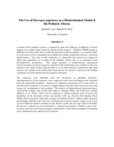 The Use of Macropus Giganteus as a Biomechanical Model of the Pediatric Thorax