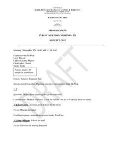 LAW OFFICES  BAKER, DONELSON, BEARMAN, CALDWELL & BERKOWITZ A PROFESSIONAL CORPORATION 920 MASSACHUSETTS AVE NW • SUITE 900