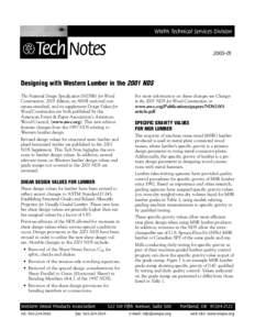 WWPA Technical Services Division  Tech Notes