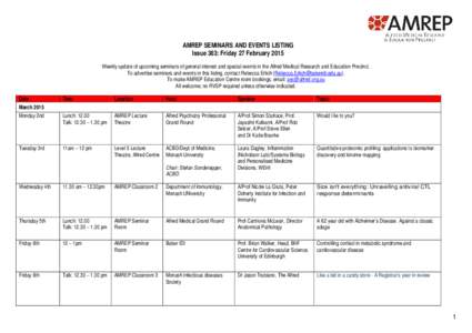 AMREP Seminars and Events Listing