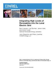 Integrating High Levels of Renewables into the Lanai Electric Grid
