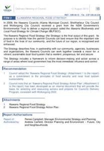 Council Business Paper 12 August 2013