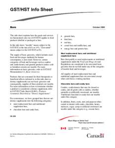 GST/HST Info Sheet  Bars October 2006