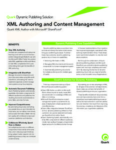 Quark QXMLA MS SharePoint Adapter Information Sheet