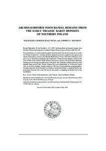 ARCHOSAURIFORM POSTCRANIAL REMAINS FROM THE EARLY TRIASSIC KARST DEPOSITS OF SOUTHERN POLAND