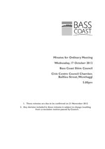Minutes of Ordinary Meeting - 17 October 2012