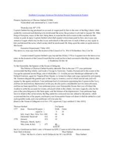 Southern Campaign American Revolution Pension Statements & Rosters Pension Application of Thomas Herbert R15006 Transcribed and annotated by C. Leon Harris Thursday July 30th 1778 Captain Herbert having produced an accou