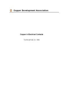 Copper in Electrical Contacts