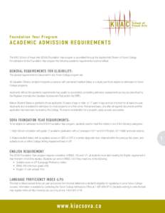 Education / University and college admissions / College application / Yukon School of Visual Arts