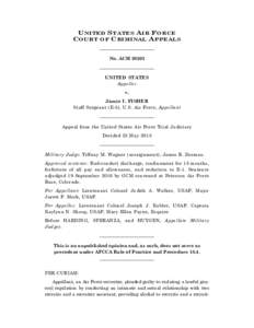 U NITED S TATES AIR F ORCE C OURT OF C RIMINAL APPEALS ________________________ No. ACM________________________ UNITED STATES