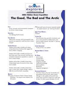 2005 Hidden Ocean Expedition  The Good, The Bad and The Arctic FOCUS  ❒