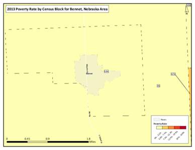 3.5%  ´ 2013 Poverty Rate by Census Block for Bennet, Nebraska Area