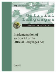 CRTC[removed]Action Plan, Implementation of section 41 of the Official Languages Act