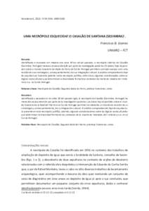 Herakleion 6, 2013: 77-94 ISSN: UMA NECRÓPOLE ESQUECIDA? O CASALÃO DE SANTANA (SESIMBRA)1. Francisco B. Gomes UNIARQ – FCT Resumo: