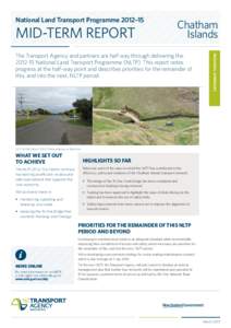 National Land Transport Programme 2012–15 mid term report - Chatham Islands