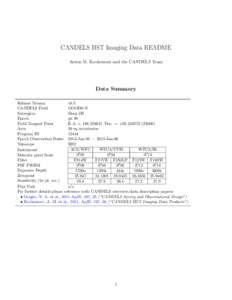 CANDELS HST Imaging Data README Anton M. Koekemoer and the CANDELS Team Data Summary Release Version v0.5