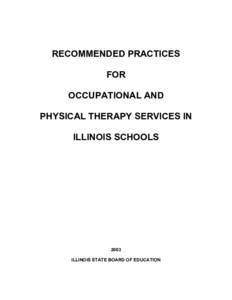 Recommended Practices for Occupational and Physical Therapy Services in Illinois Schools