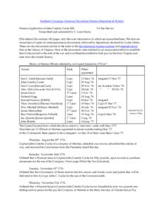 Southern Campaign American Revolution Pension Statements & Rosters Pension Application of John Catesby Cocke R28 Transcribed and annotated by C. Leon Harris VA Sea Service