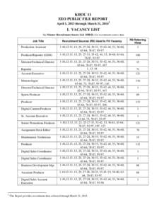 KHOU 11 EEO PUBLIC FILE REPORT 1 April 1, 2013 through March 31, 2014