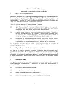 Freedom of Information Act / Right to Information Act / Public records / Ombudsman / Freedom of information / Administrative Appeals Tribunal / Privacy Act / Public-interest immunity / Australian administrative law / Law / Freedom of information legislation / Ethics