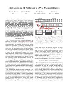 Implications of Netalyzr’s DNS Measurements Nicholas Weaver Christian Kreibich  Boris Nechaev