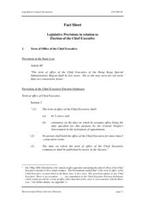 Legislative Council Secretariat  FS11[removed]Fact Sheet Legislative Provisions in relation to