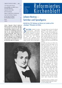 INHALTSVERZEICHNIS  Seite 150. Todestag Johann Nestroy Ehrung DIAKONIE- und CARITAS-Spitze /