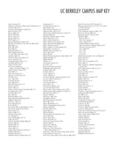 UC BERKELEY CAMPUS MAP KEY Alumni House, D-5 Andersen Auditorium (Haas School of Business), C-2 Anthony Hall, C/D-4 Architects and Engineers (A&E), D-4 Bancroft Library, C-4