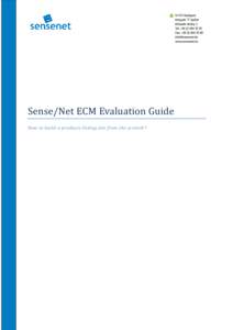 Sense/Net ECM Evaluation Guide How to build a products listing site from the scratch? Contents 1