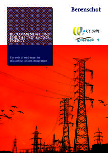 RECOMMENDATIONS FOR THE TOP SECTOR ENERGY The role of end-users in relation to system integration