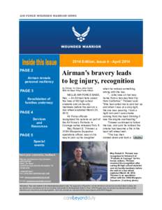 AIR FORCE WOUNDED WARRIOR NEWS[removed]Edition, Issue 4 - April 2014 PAGE 2 Airman reveals personal resiliency